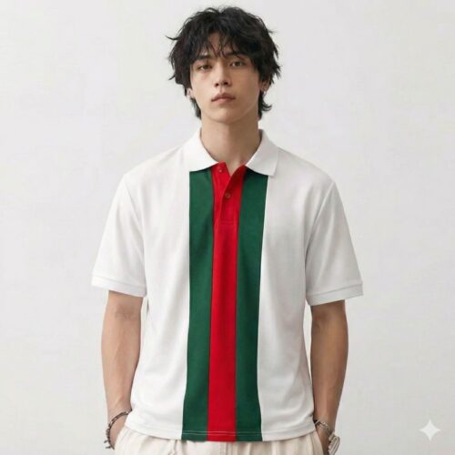 WhatsApp Image 2026-02-14 at 21.25.41 Gucci Web-Stripe White Men’s Polo Tshirt