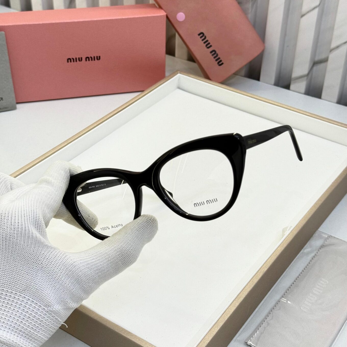 WhatsApp Image 2025-08-17 at 4.39.56 PM (1) Miu Miu Cat Eye Women Black Optical Frame