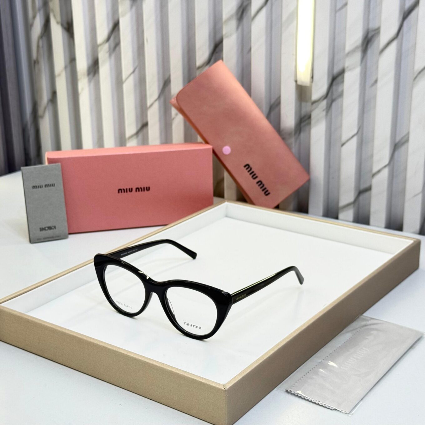 WhatsApp Image 2025-08-17 at 4.39.56 PM Miu Miu Cat Eye Women Black Optical Frame