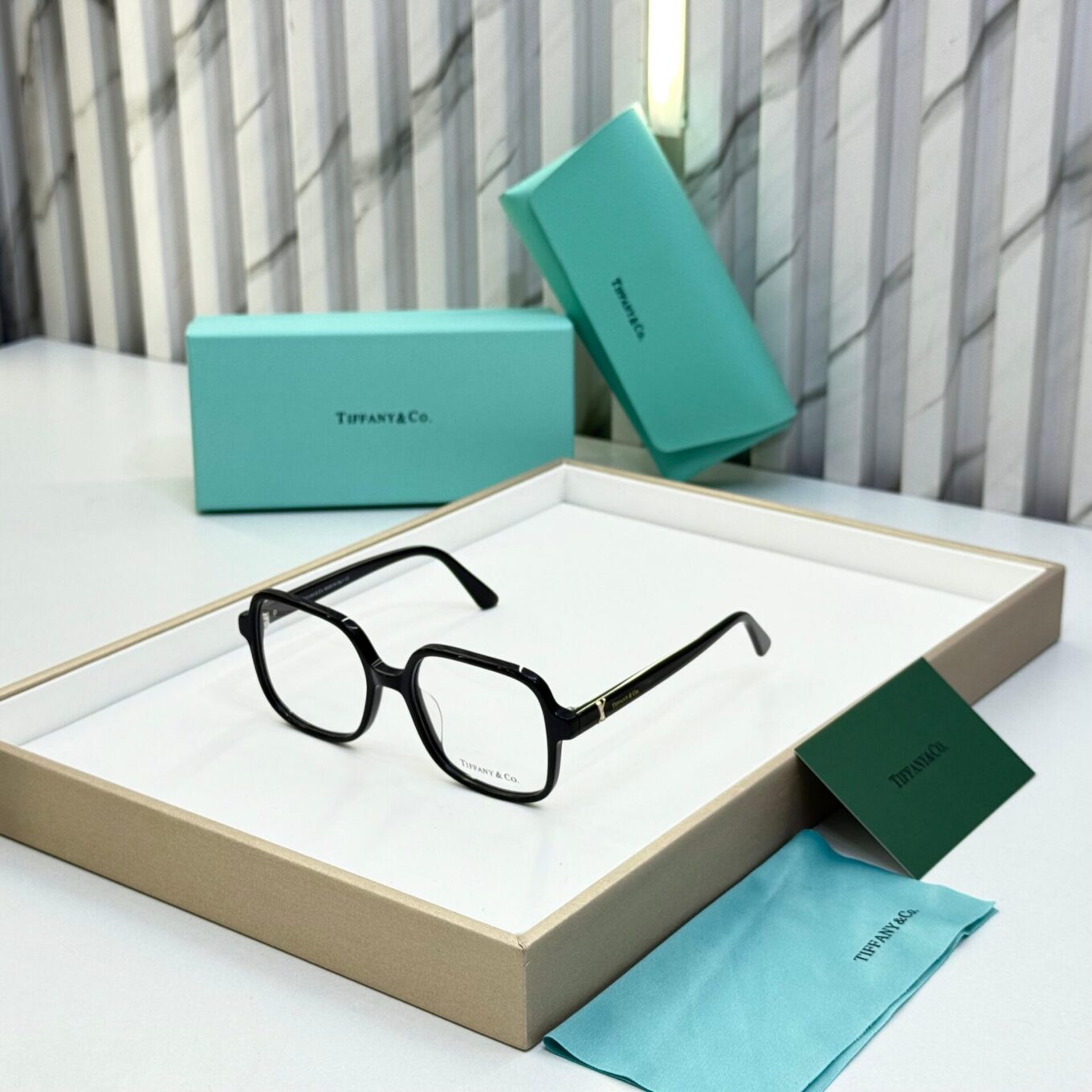 WhatsApp Image 2025-08-17 at 5.19.16 PM Tiffany & Co. Gold Black Square Women's Eyeglasses