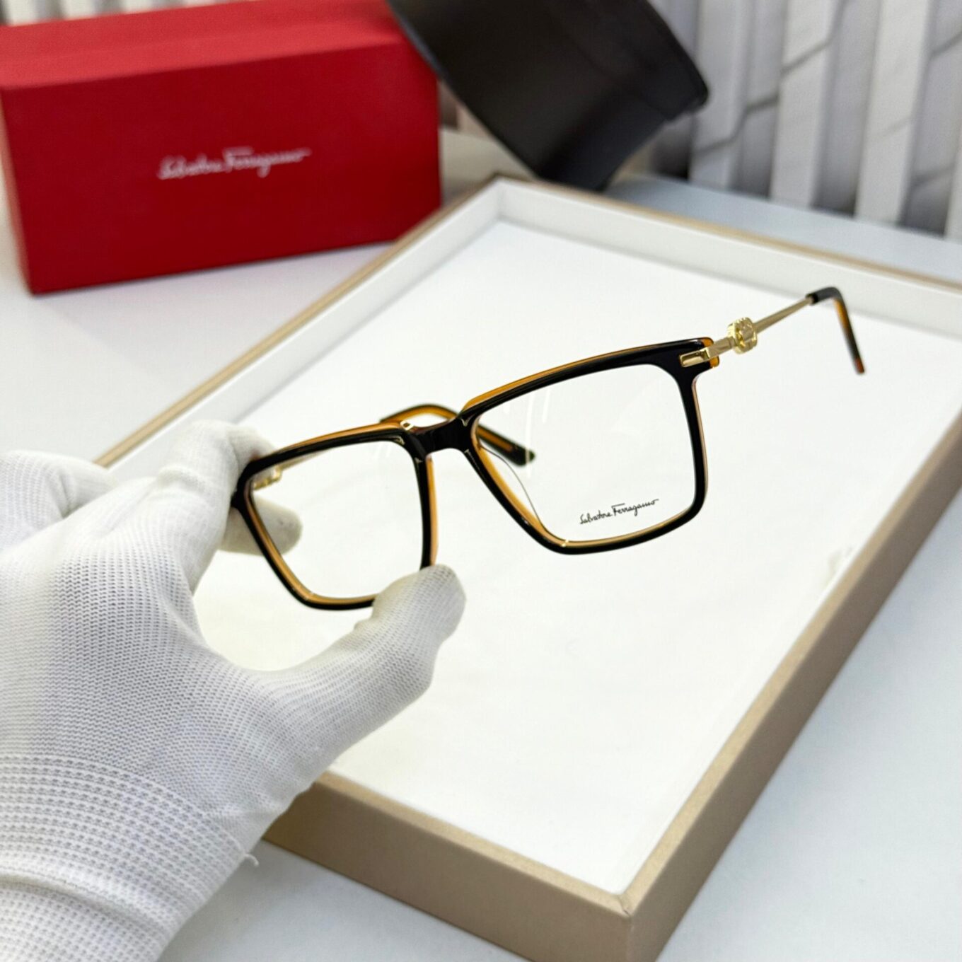 Salvatore Ferragamo Square Men's Eyeglassses