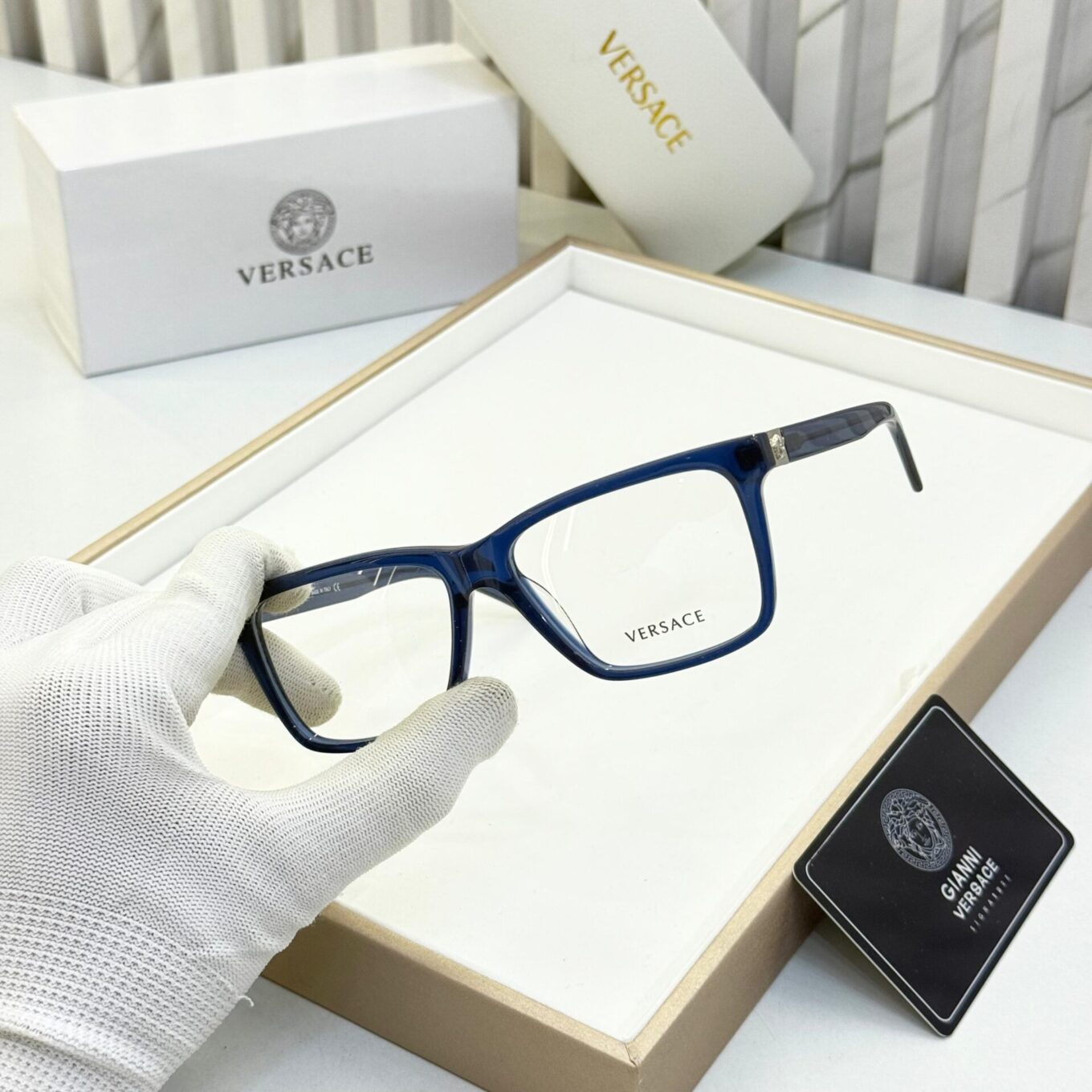 WhatsApp Image 2025-08-17 at 6.38.54 PM (1) Versace Square Blue Men's Eyeglasses