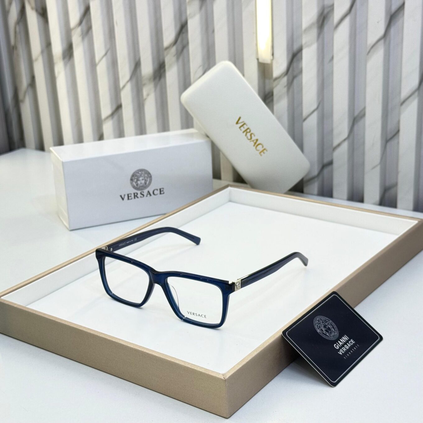 WhatsApp Image 2025-08-17 at 6.38.54 PM Versace Square Blue Men's Eyeglasses