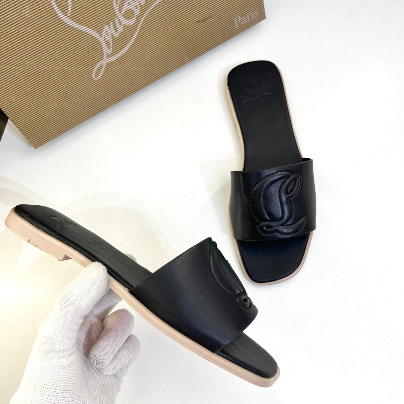 WhatsApp Image 2025-08-22 at 8.37.56 PM (1) Christian Louboutin Black Mules Flat