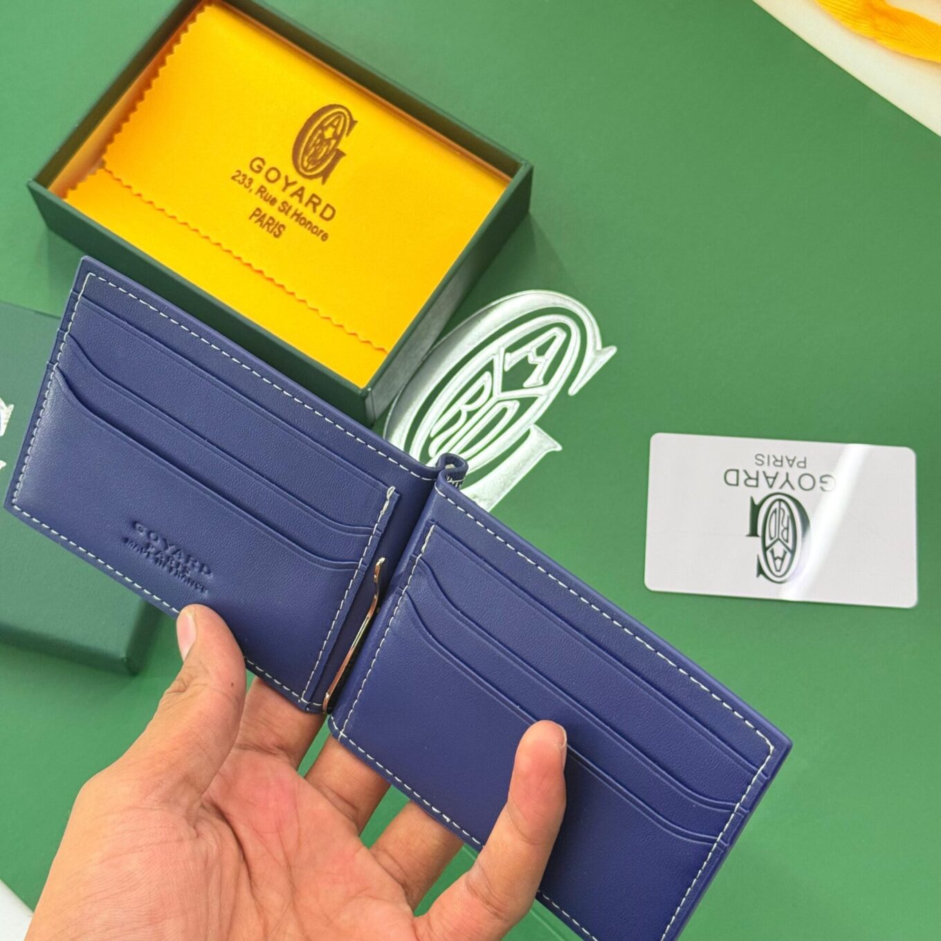 WhatsApp Image 2025-08-24 at 1.54.45 PM Goyard Saint Thomas Blue Color Bill Fold Wallet (With Box)