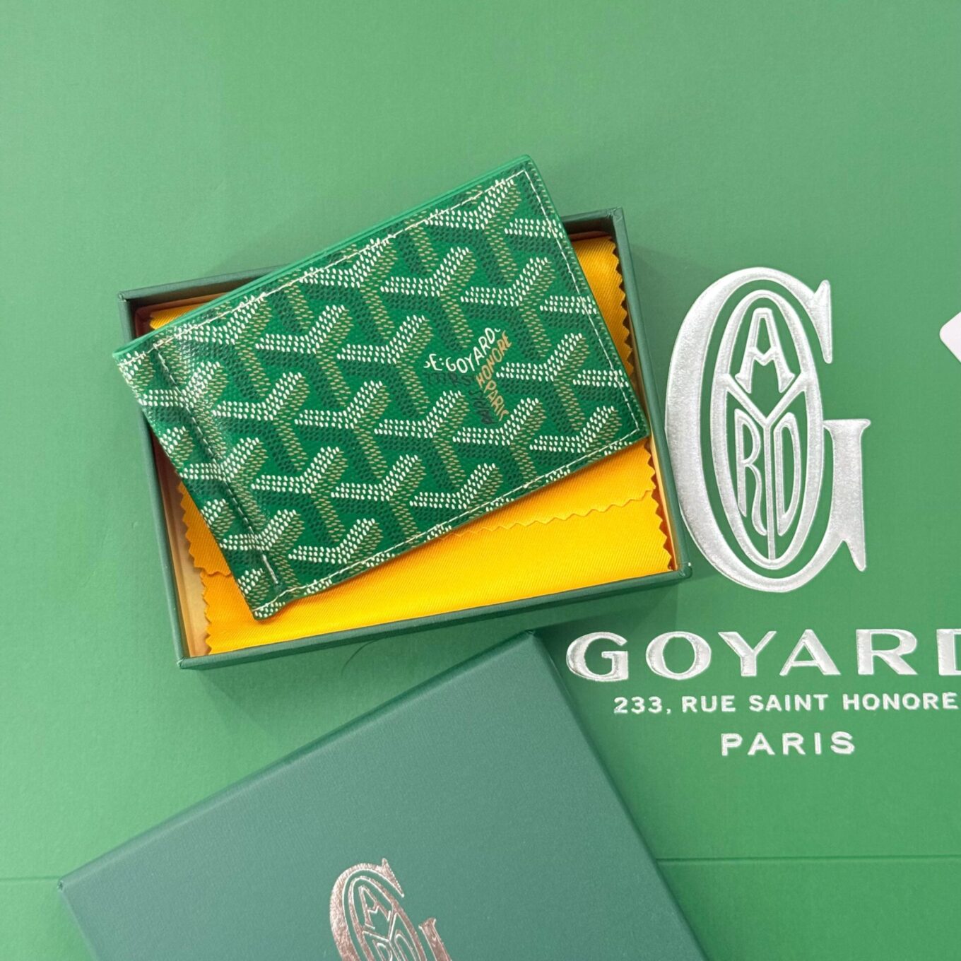 WhatsApp Image 2025-08-24 at 1.55.20 PM Goyard Saint Thomas Green Color Bill Fold Wallet (With Box)