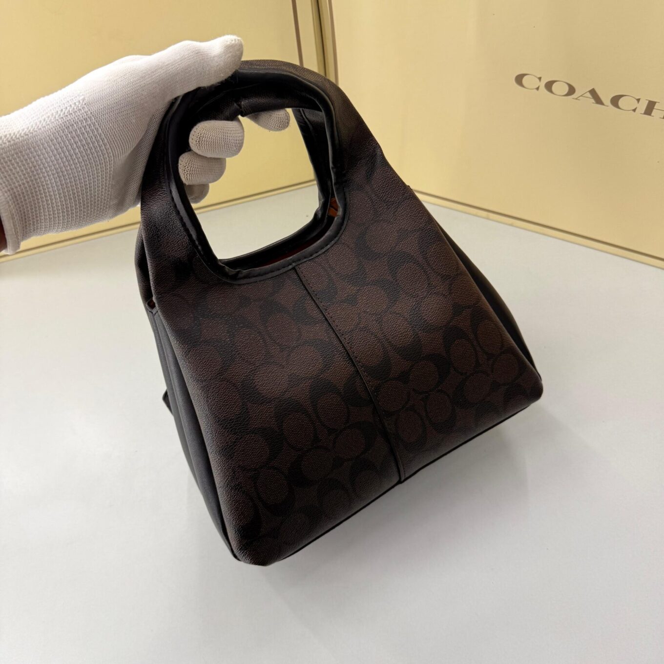 WhatsApp Image 2025-08-24 at 2.34.49 PM (1) Coach Lana Coach Print Coffee Black Color Shoulder Bag (With Box)