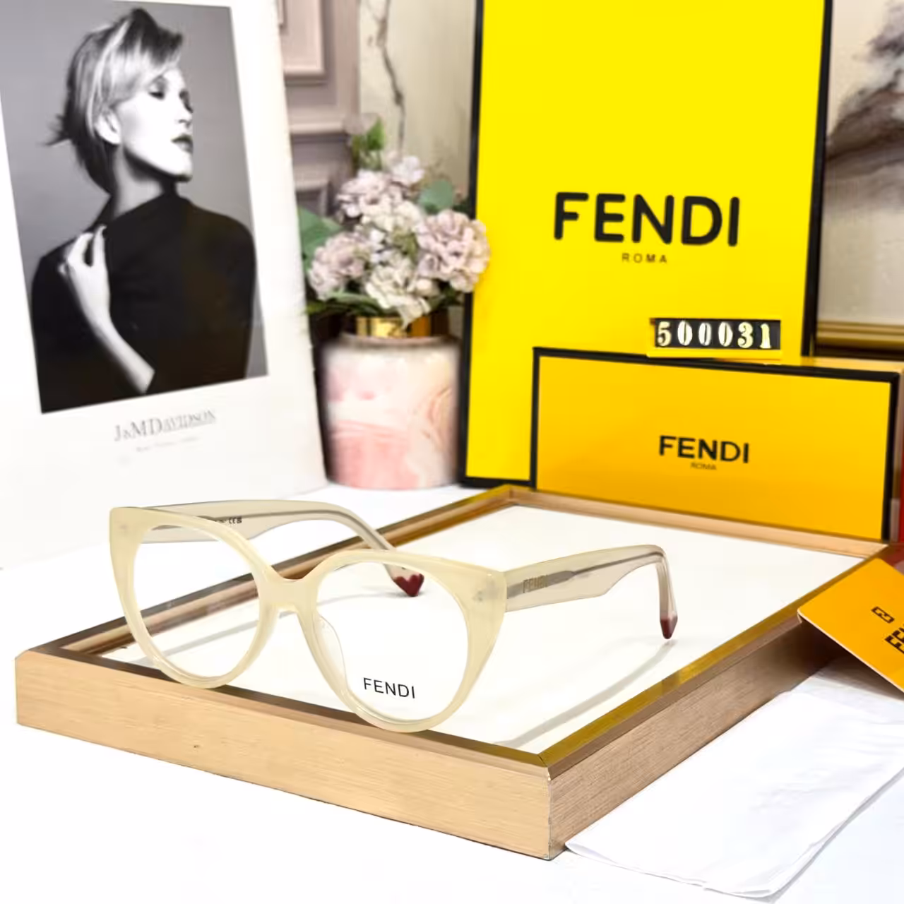 Fendi White Cateye Women's Eyeglasses