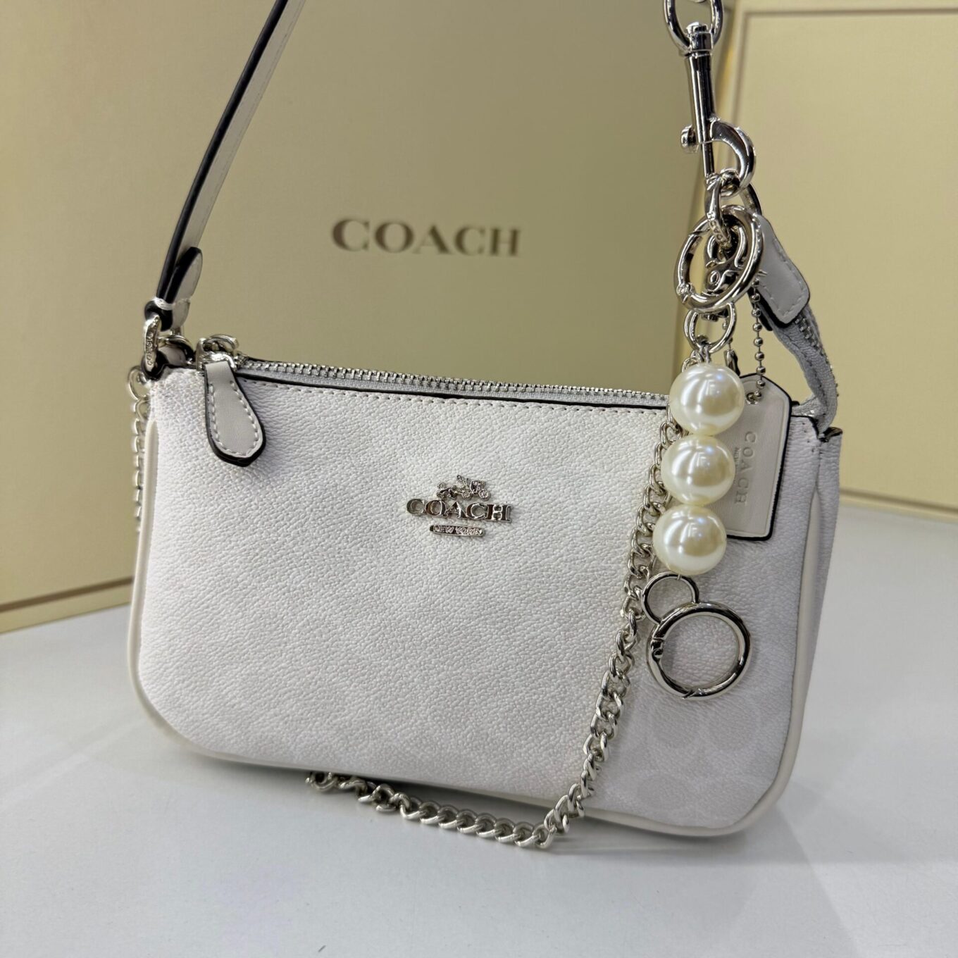 WhatsApp Image 2025-09-05 at 2.57.26 PM Coach Nolita 19 White Shoulder Bag (With Box)