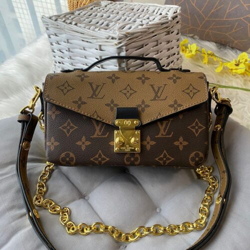 Louis Vuitton Coffe Brown Monogram Pochette Metis Shoulder Bag (With Box)