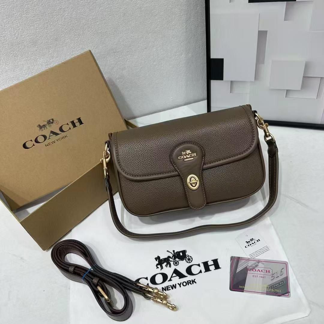 Coach Hadley Grey Shoulder Bag (With Box)
