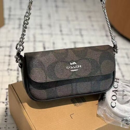 Coach Hailey Coffee Black shoulder Bag (With Box)