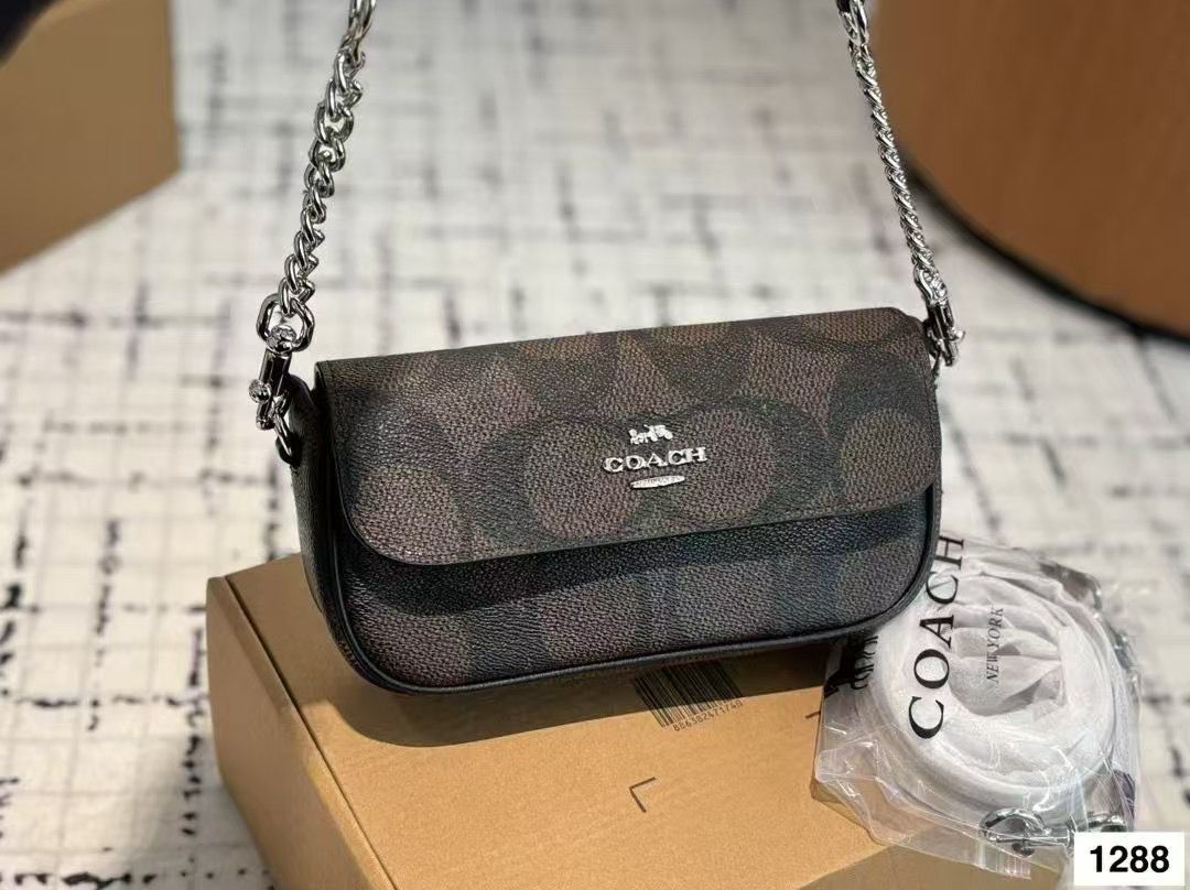 Coach Hailey Coffee Black shoulder Bag (With Box)