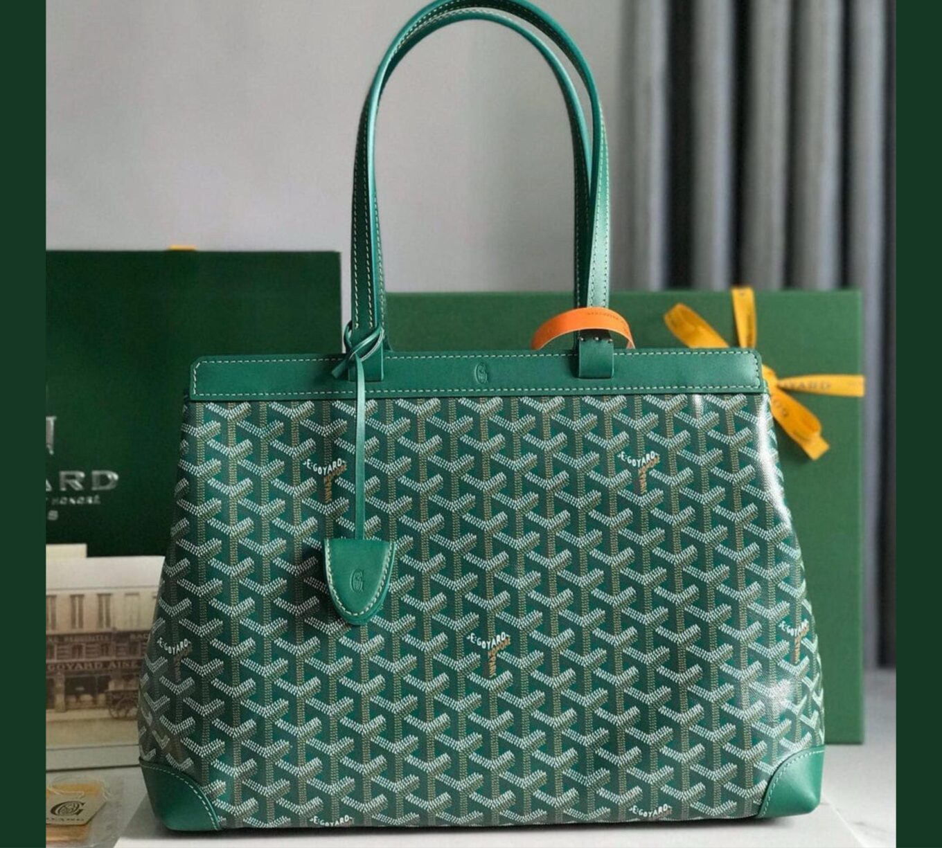 Goyard Bellechasse Green Tote Bag