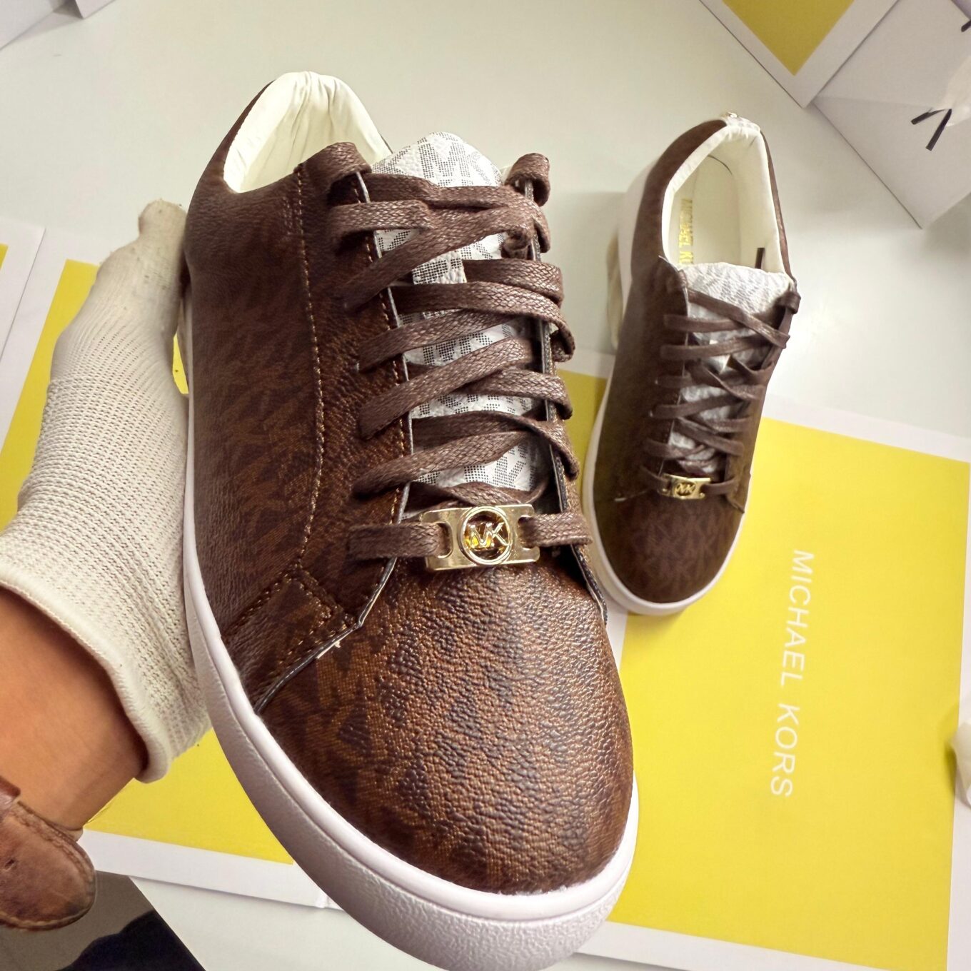 WhatsApp Image 2025-09-09 at 3.57.01 PM Michael Kors Keaton Logo Coffee Color Sneaker