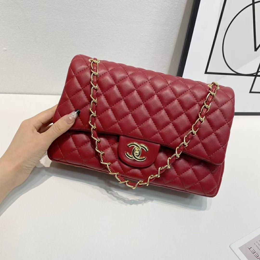 WhatsApp Image 2025-09-12 at 8.50.11 PM Chanel Jumbo Maroon Colour Sling Bag (With Box)