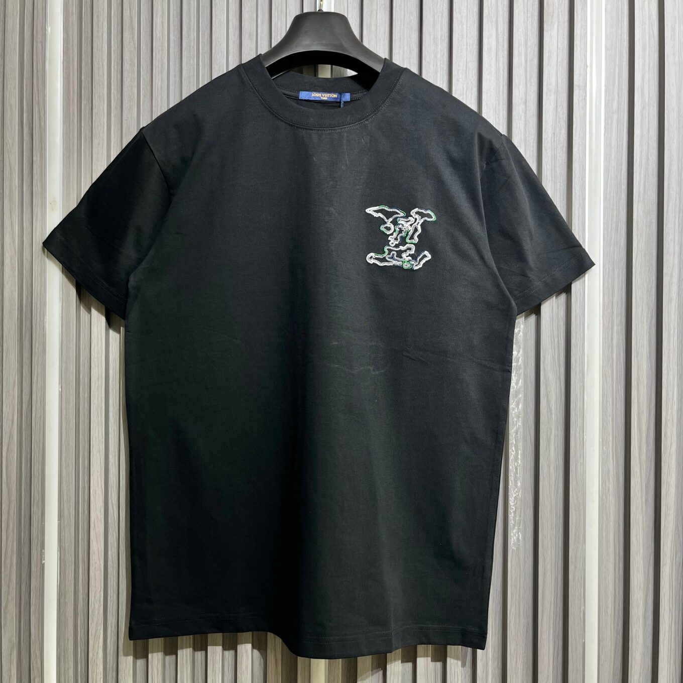 WhatsApp Image 2025-09-13 at 4.31.15 PM Louis Vuitton Embroidered Black T-Shirt For Men
