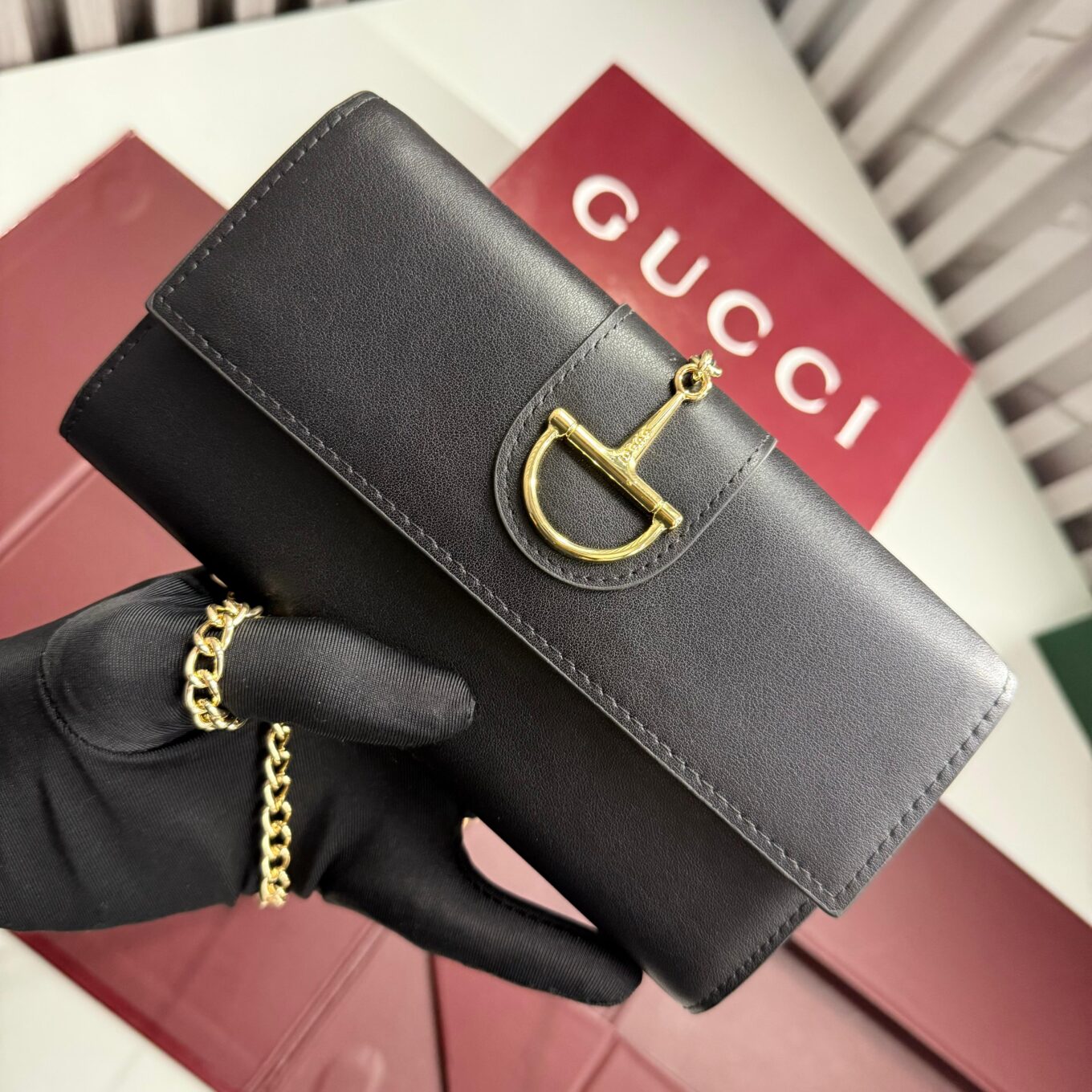 Gucci Softbit Premium Black Colour Long Wallet