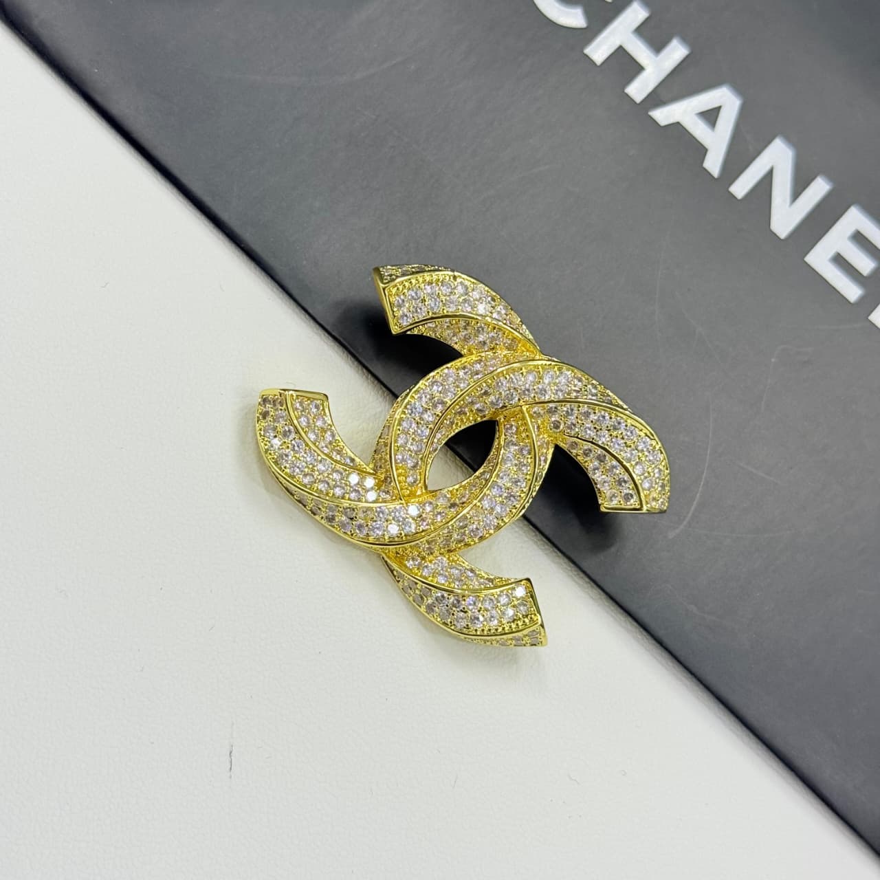 Chanel CC Logo With Crystal Brooch