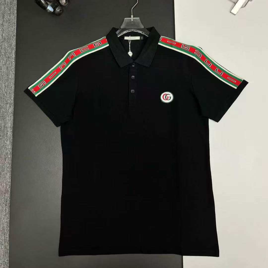 WhatsApp Image 2025-10-01 at 6.51.01 PM Gucci Polo Black Tshirt with Logo Tape Sleeves