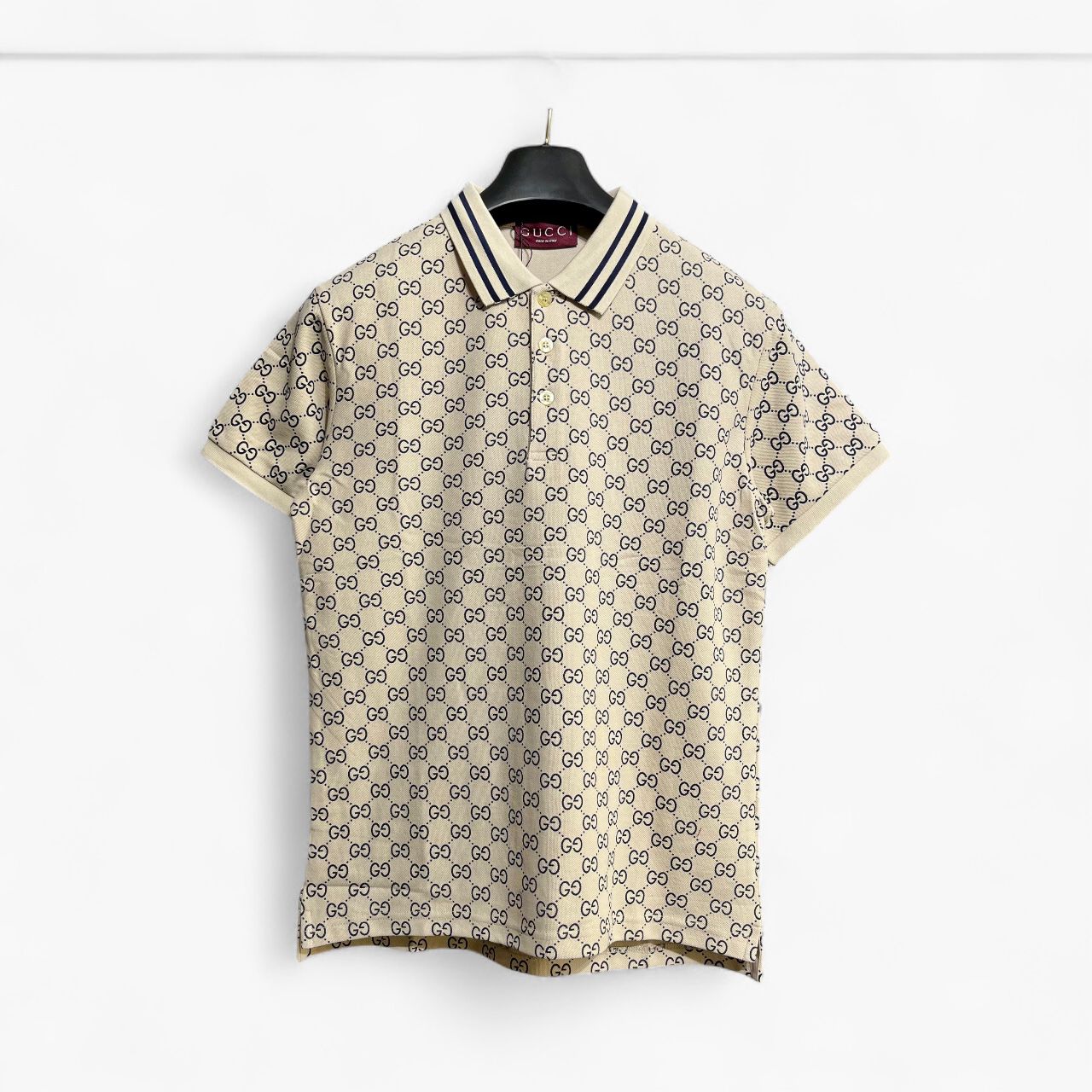 WhatsApp Image 2025-10-08 at 6.31.59 PM Gucci GG Monogram Khaki Polo Tshirt