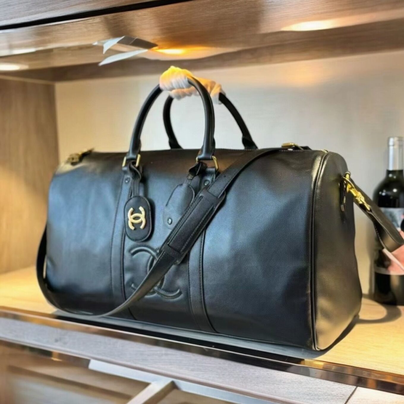 Chanel Cavier Black Duffle Bag