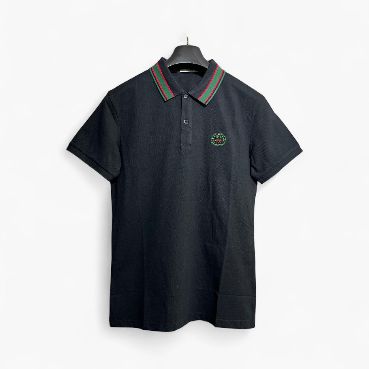 WhatsApp Image 2025-10-10 at 5.00.38 PM Gucci GG Strip Collar Black Polo Tshirt