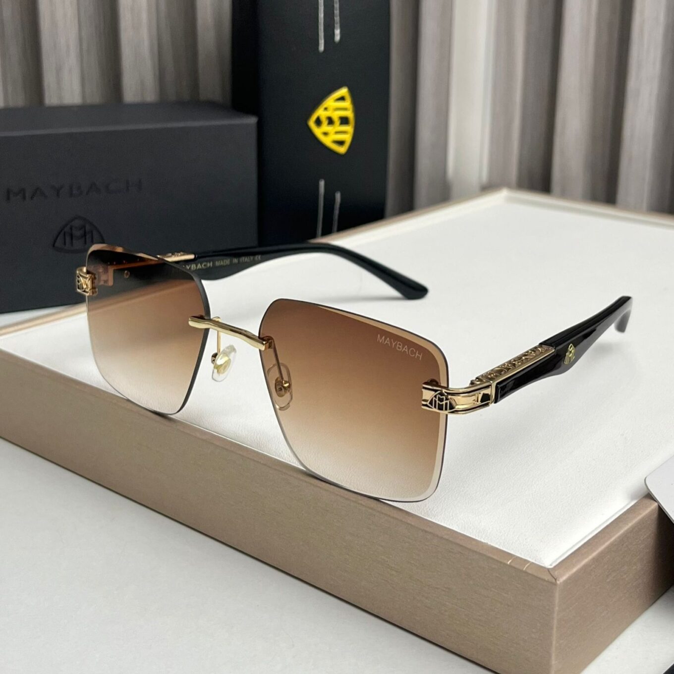 WhatsApp Image 2025-10-13 at 6.50.44 PM Maybach Square Aviator Black Brown Sunglasses