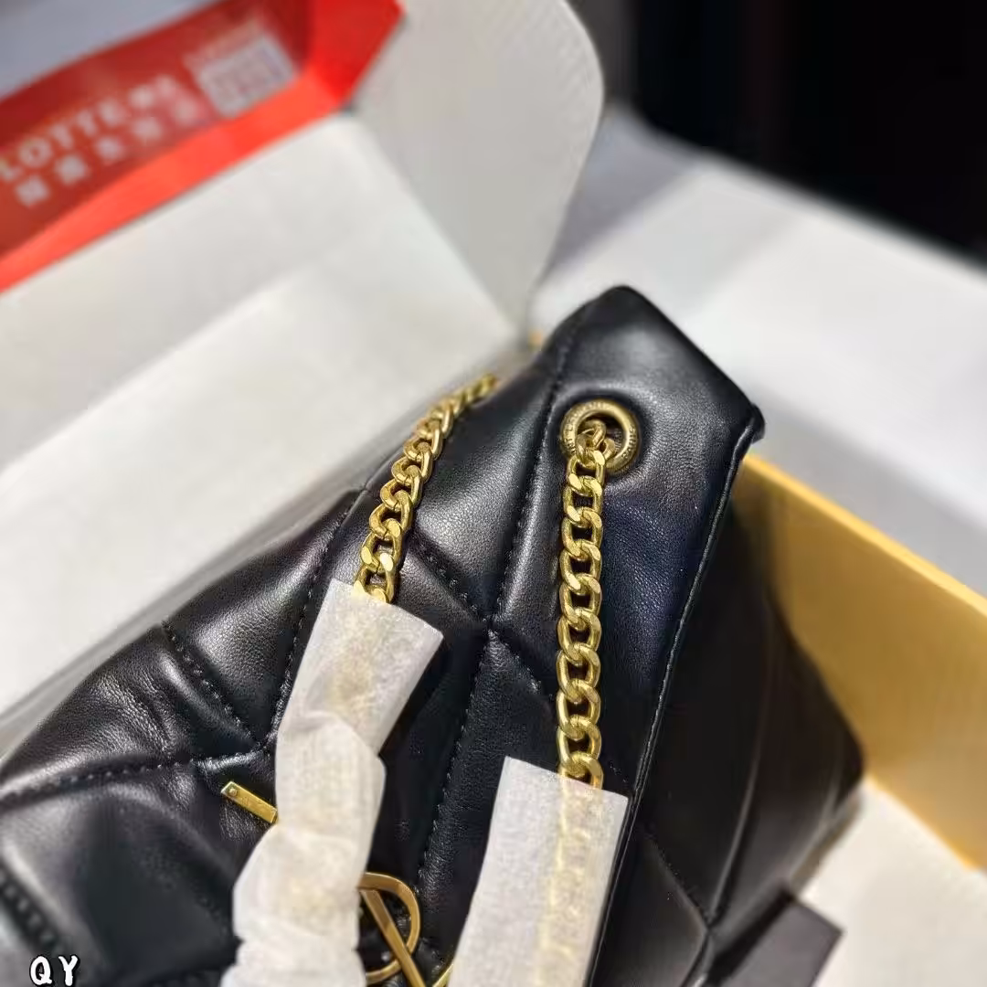 Ysl Loulou Puffer Black Premium Shoulder Bag (With Double Box)