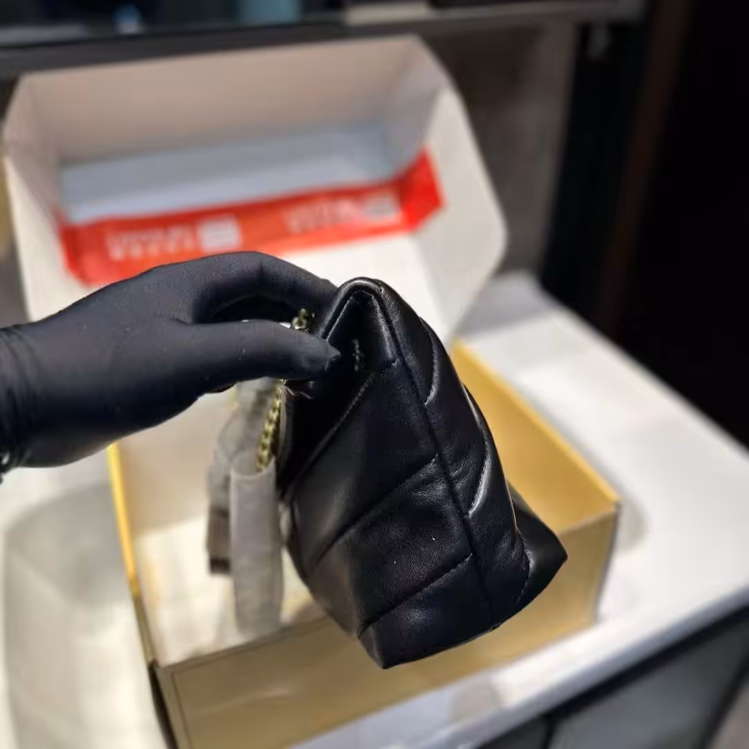 Ysl Loulou Puffer Black Premium Shoulder Bag (With Double Box)