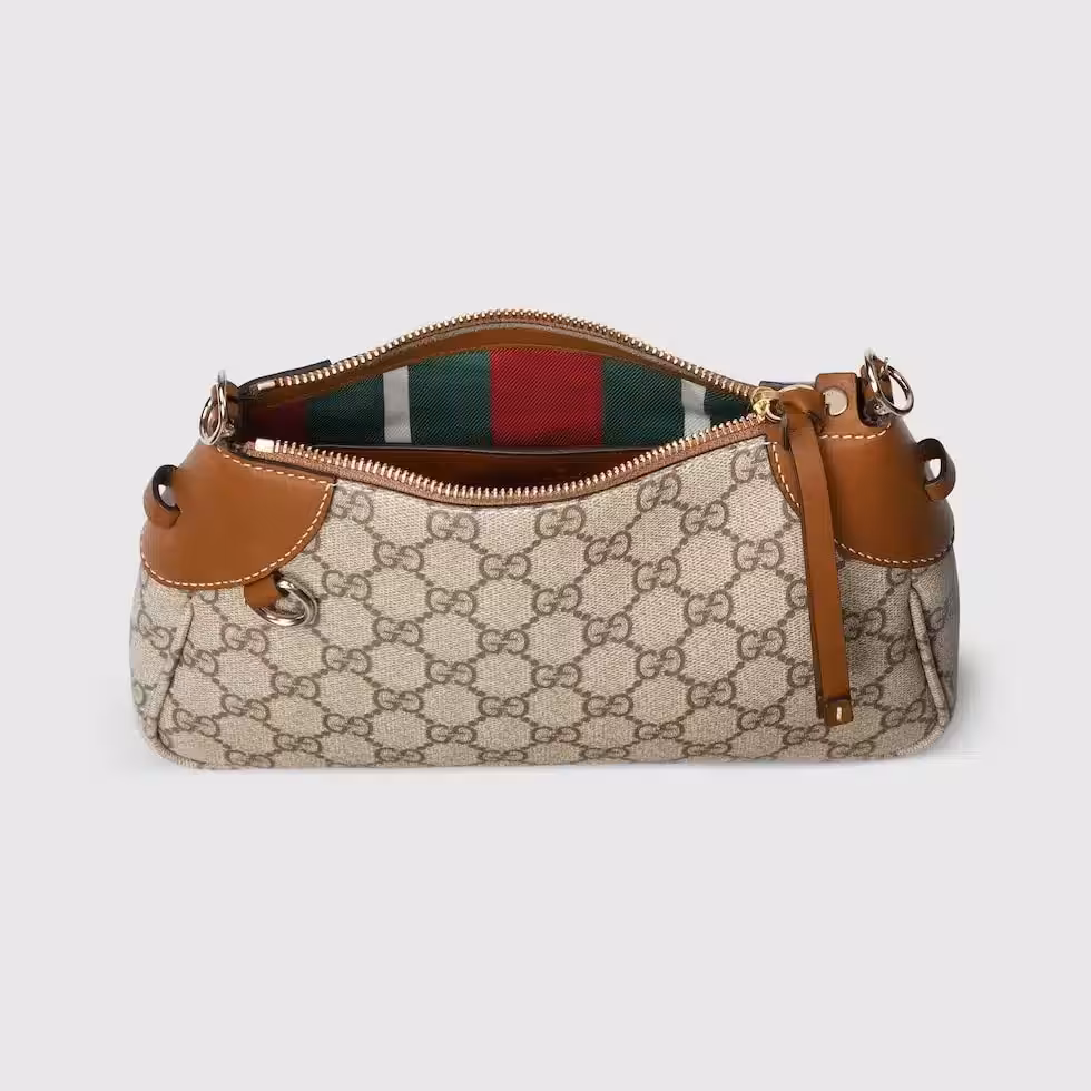 Gucci GG Emblem Brown Shoulder Bag (With Box)