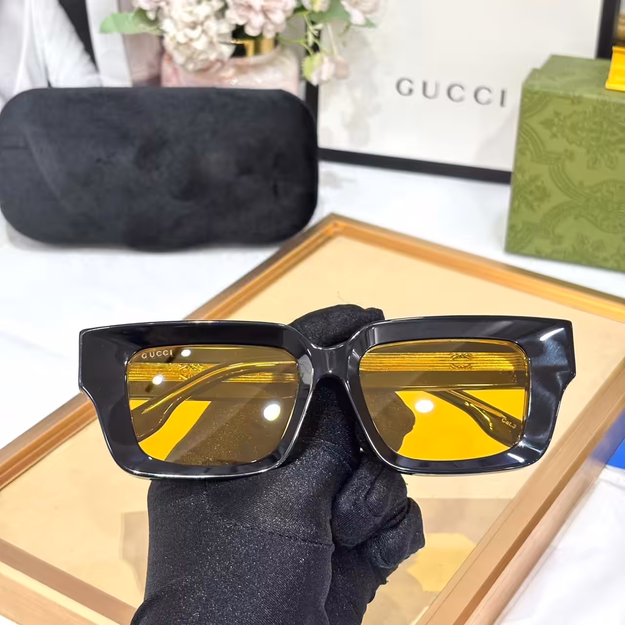 WhatsApp Image 2025-10-25 at 8.55.48 PM (1) Gucci Wayfarer Yellow Glass Unisex Premium Sunglass