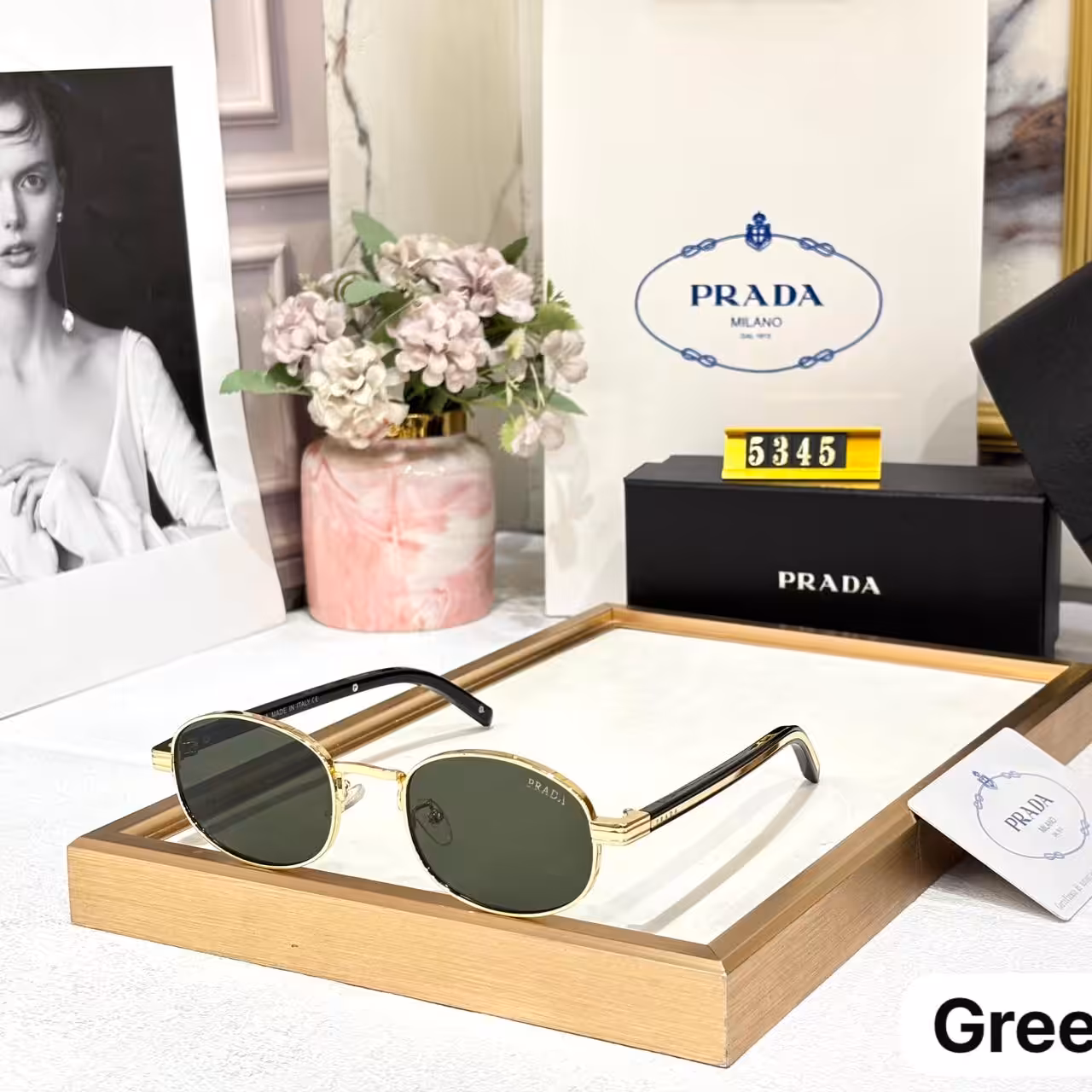 WhatsApp Image 2025-11-01 at 7.32.40 PM Prada Round Green Tint Unisex Sunglass