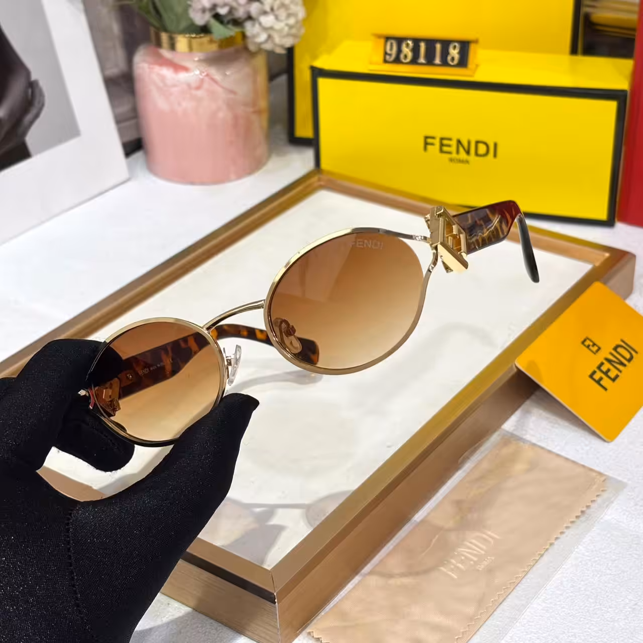 WhatsApp Image 2025-11-03 at 4.18.54 PM (1) Fendi Oval Brown Tint Unisex Sunglass