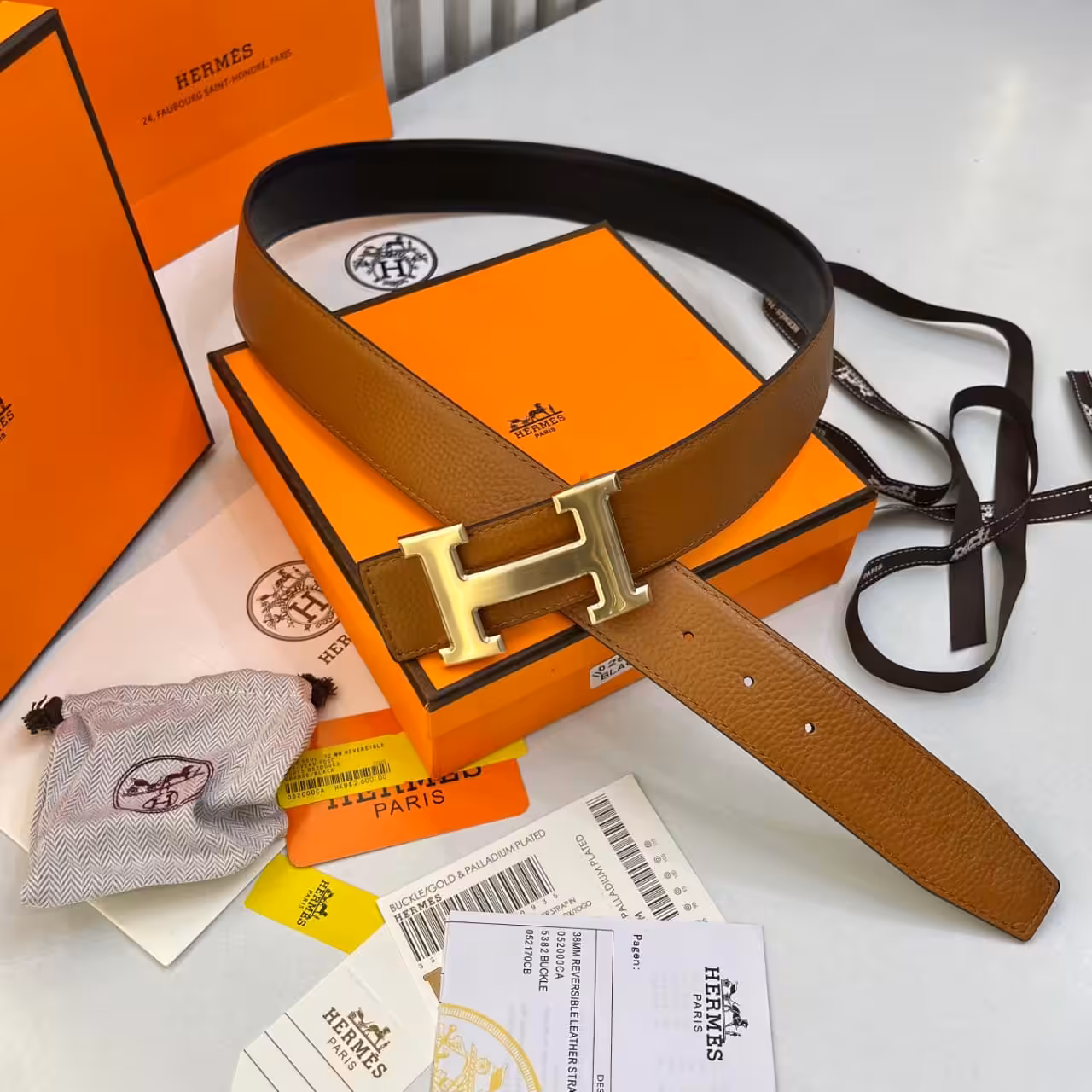 WhatsApp Image 2025-11-28 at 7.18.46 PM Hermes Tan H-Buckle Belt