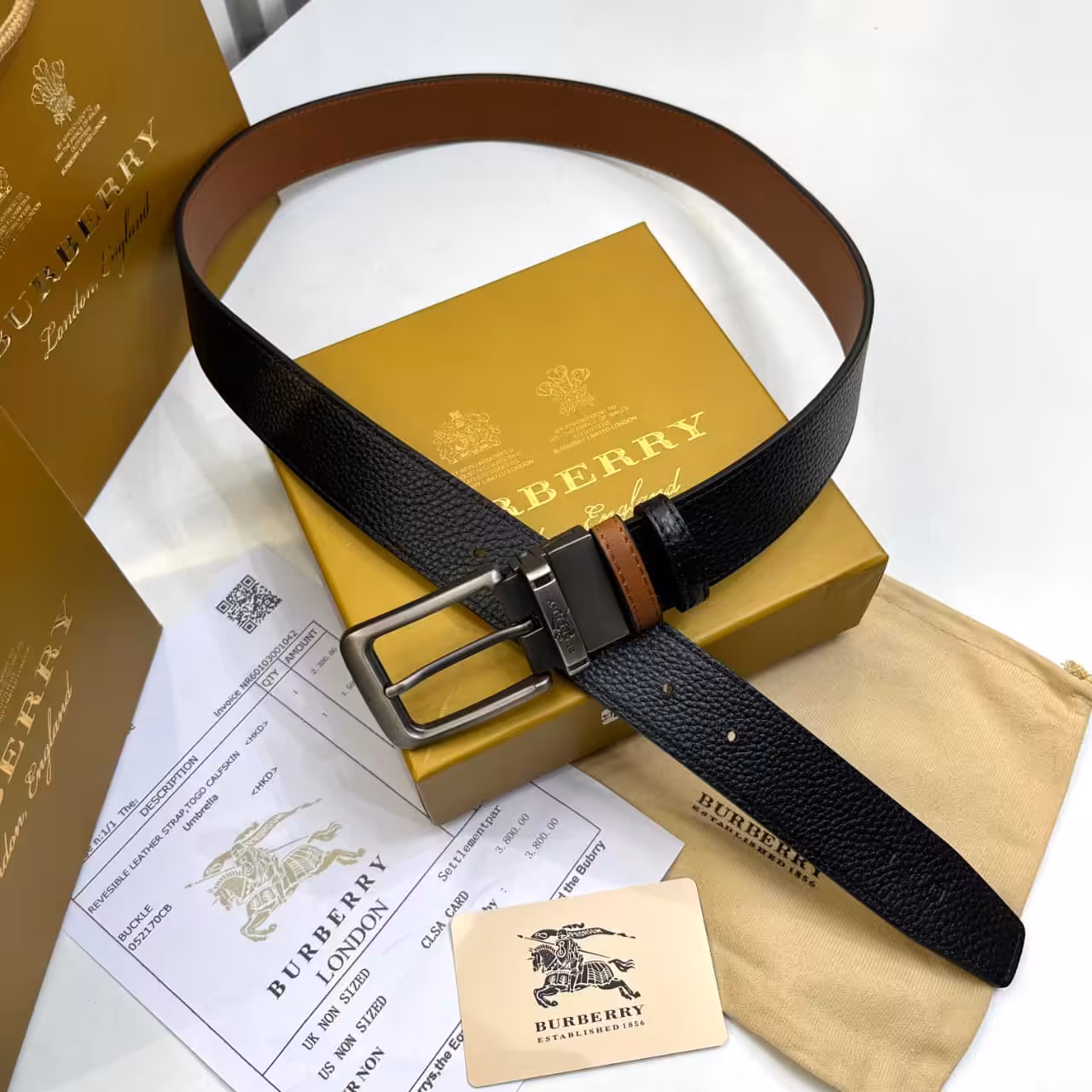 WhatsApp Image 2025-11-28 at 7.48.04 PM Burberry Black & Brown Reversible Buckle Belt