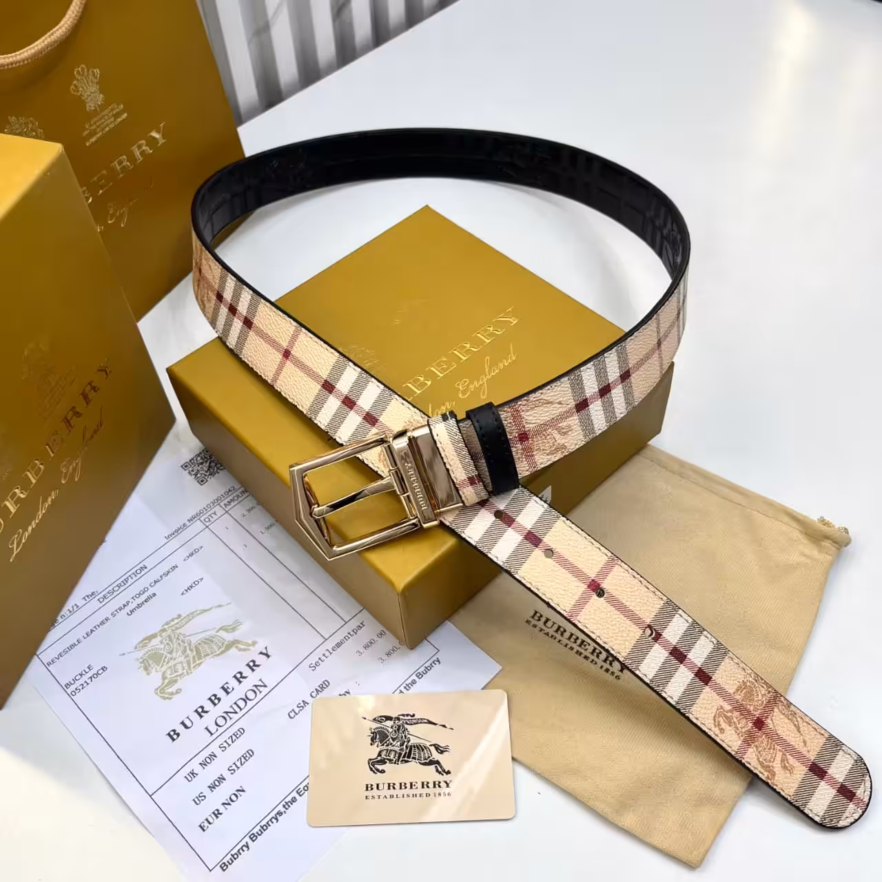 WhatsApp Image 2025-11-28 at 7.51.16 PM Burberry Beige Check & Black Reversible Belt