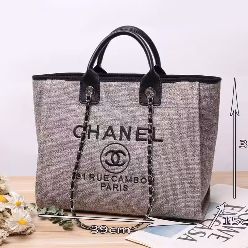 WhatsApp Image 2025-12-13 at 11.51.02 PM Chanel Deauville Black Brown Canvas Tote