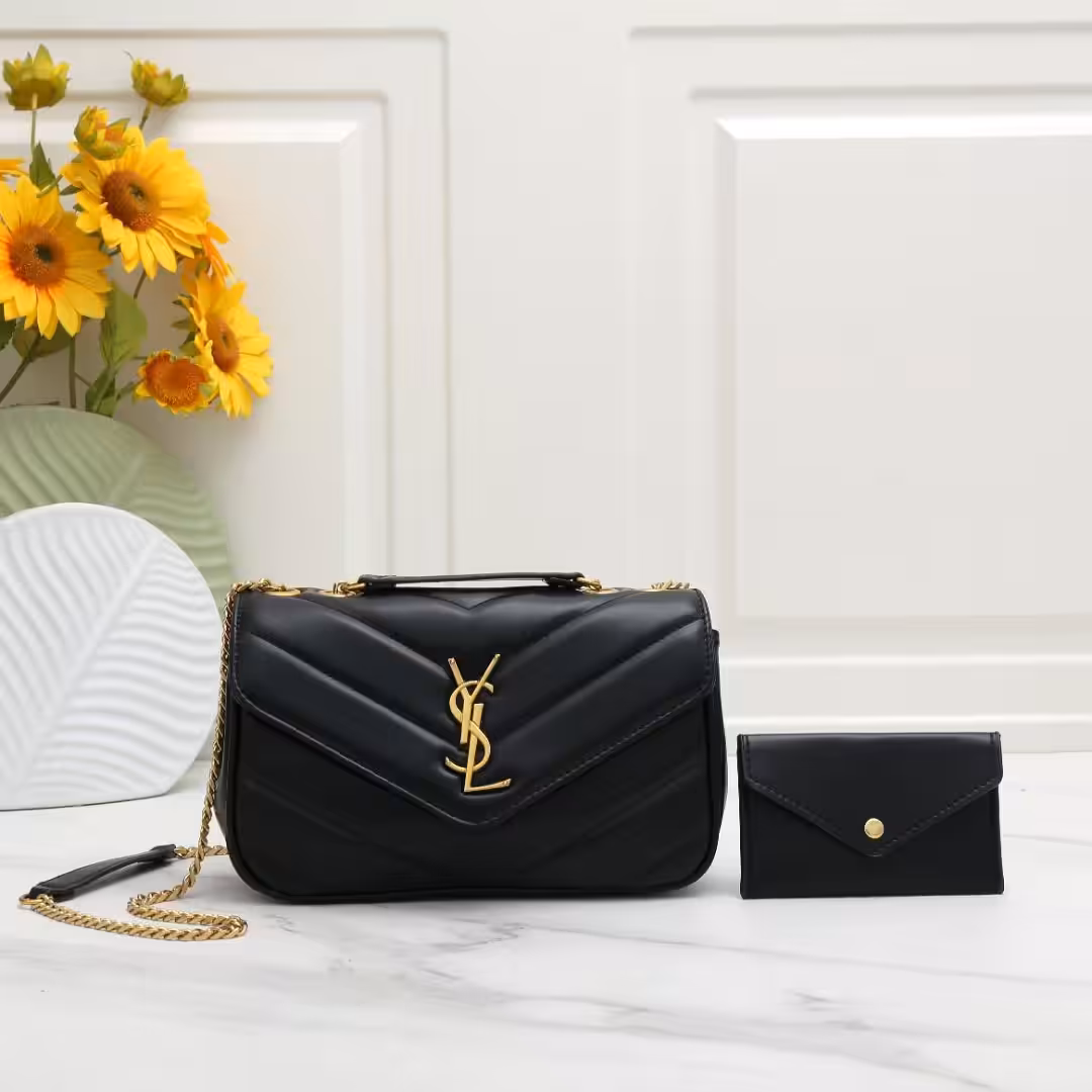 YSL Lou Lou Black Color Shoulder Bag (With Box)