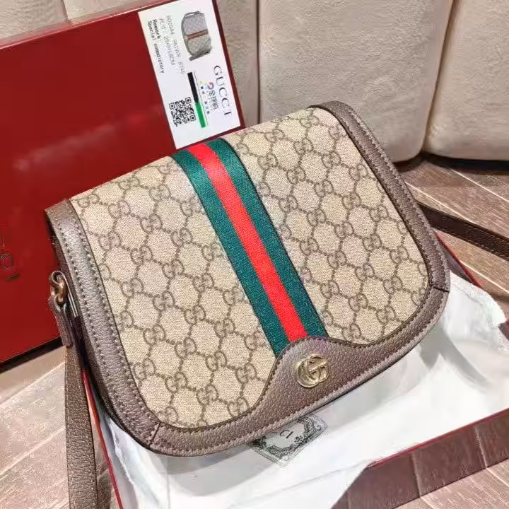 Gucci GG Supreme Ophidia Long Shoulder Bag (With Box)