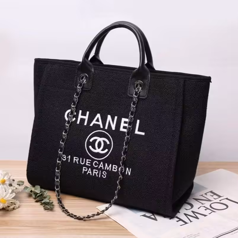 WhatsApp Image 2025-12-14 at 12.38.54 AM Chanel Deauville Black Canvas Tote