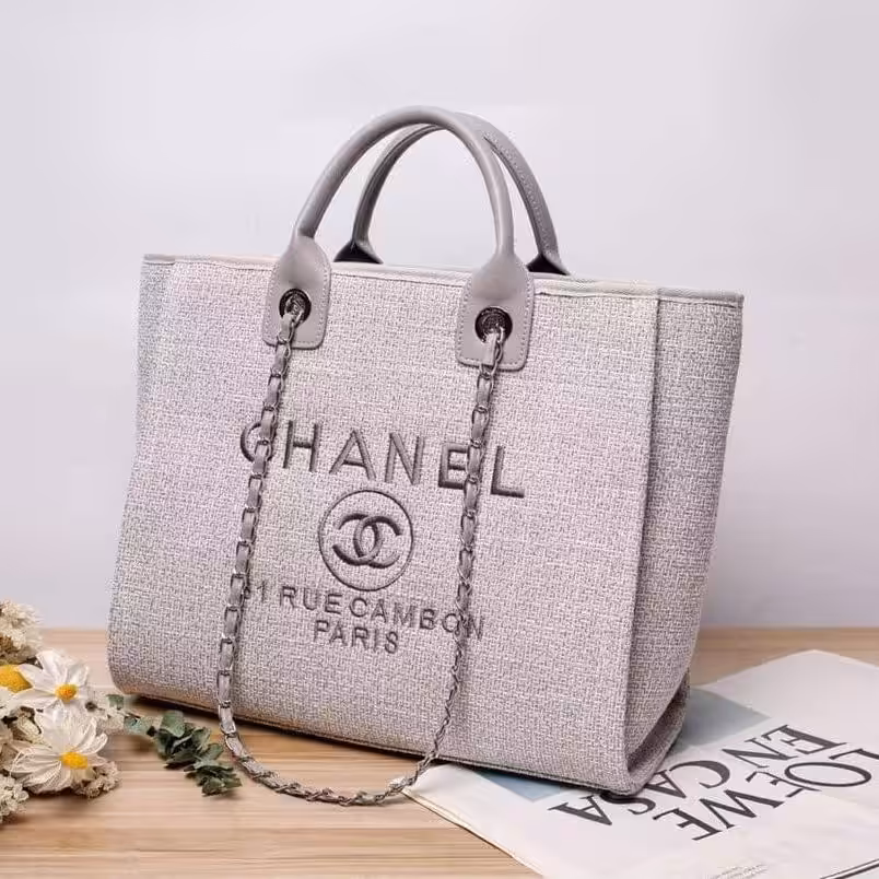 WhatsApp Image 2025-12-14 at 12.39.31 AM Chanel Deauville Beige Grey Canvas Tote