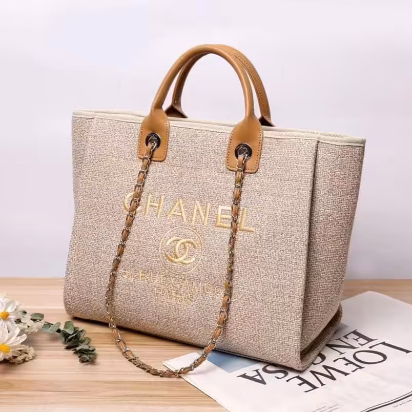 WhatsApp Image 2025-12-14 at 12.40.18 AM Chanel Deauville Apricot Canvas Tote