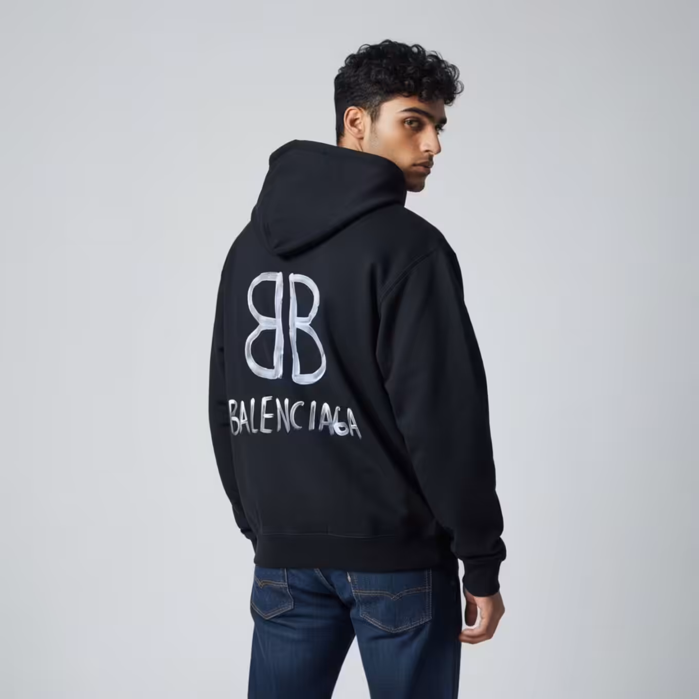 Balenciaga BB Black Full Sleeve Men’s Hoodie