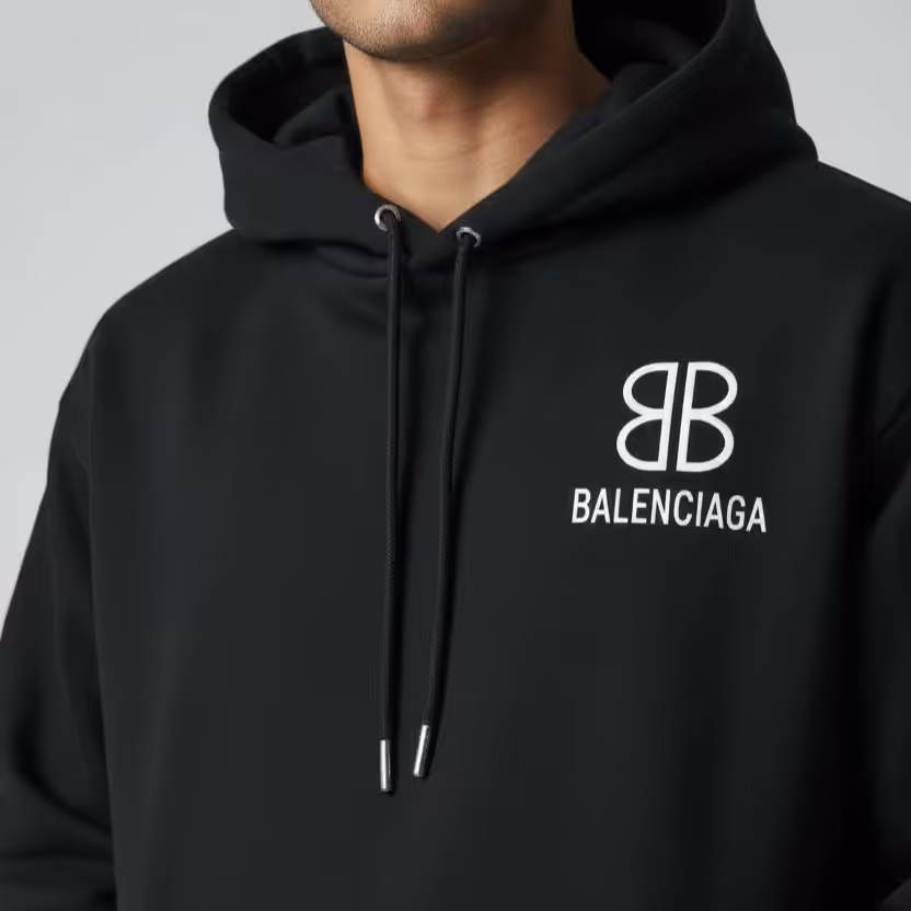 Balenciaga BB Black Full Sleeve Men’s Hoodie