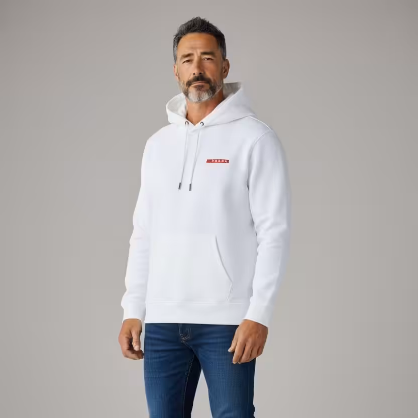 Prada Linea Rossa White Full Sleeve Men’s Hoodie