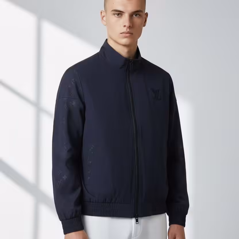 Louis Vuitton Navy Blue Monogram Wind Cheater Jacket