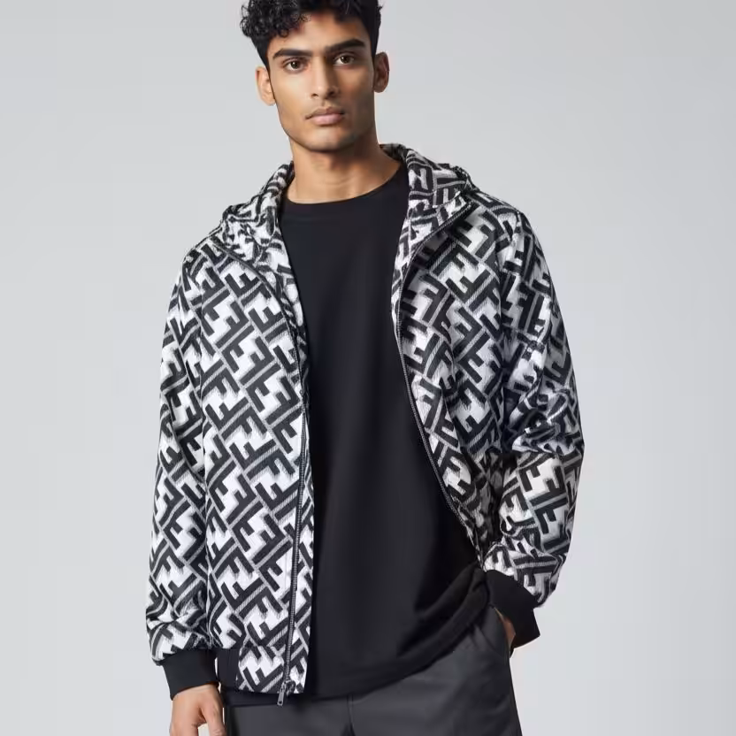 Fendi FF White Wind Cheater Jacket