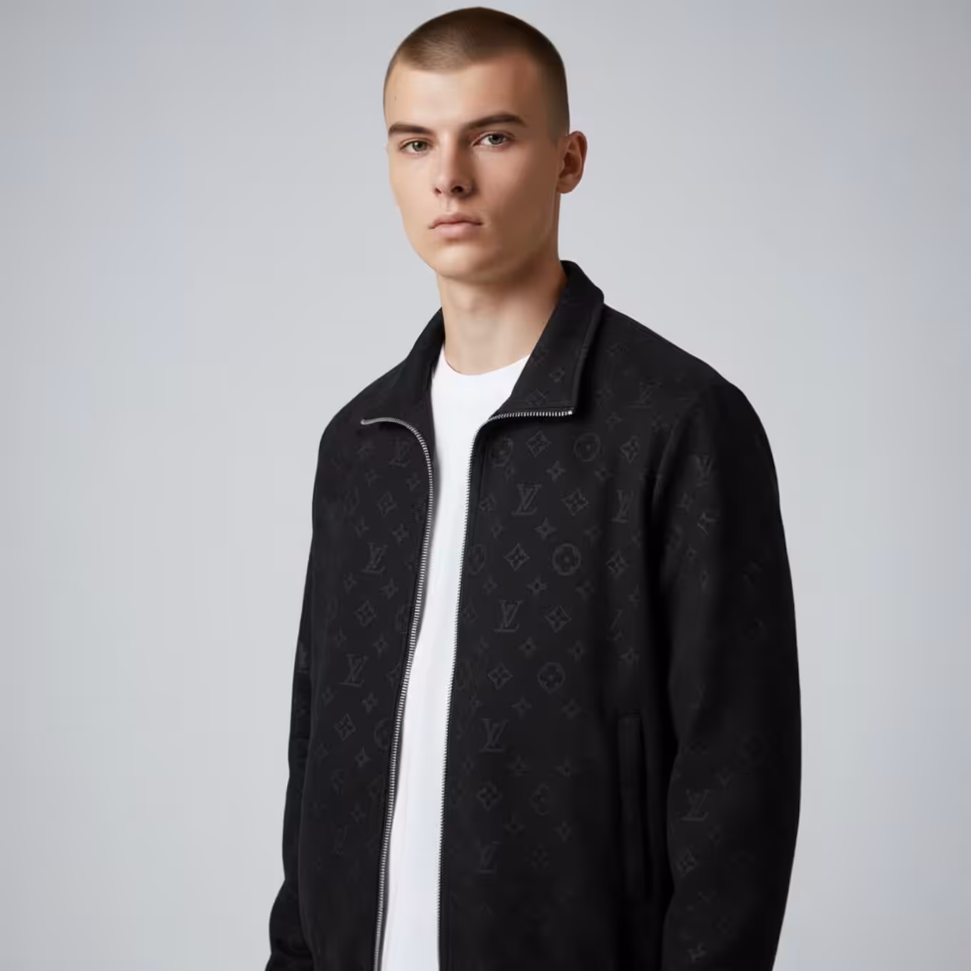 Louis Vuitton Embossed Black Wind Cheater Jacket