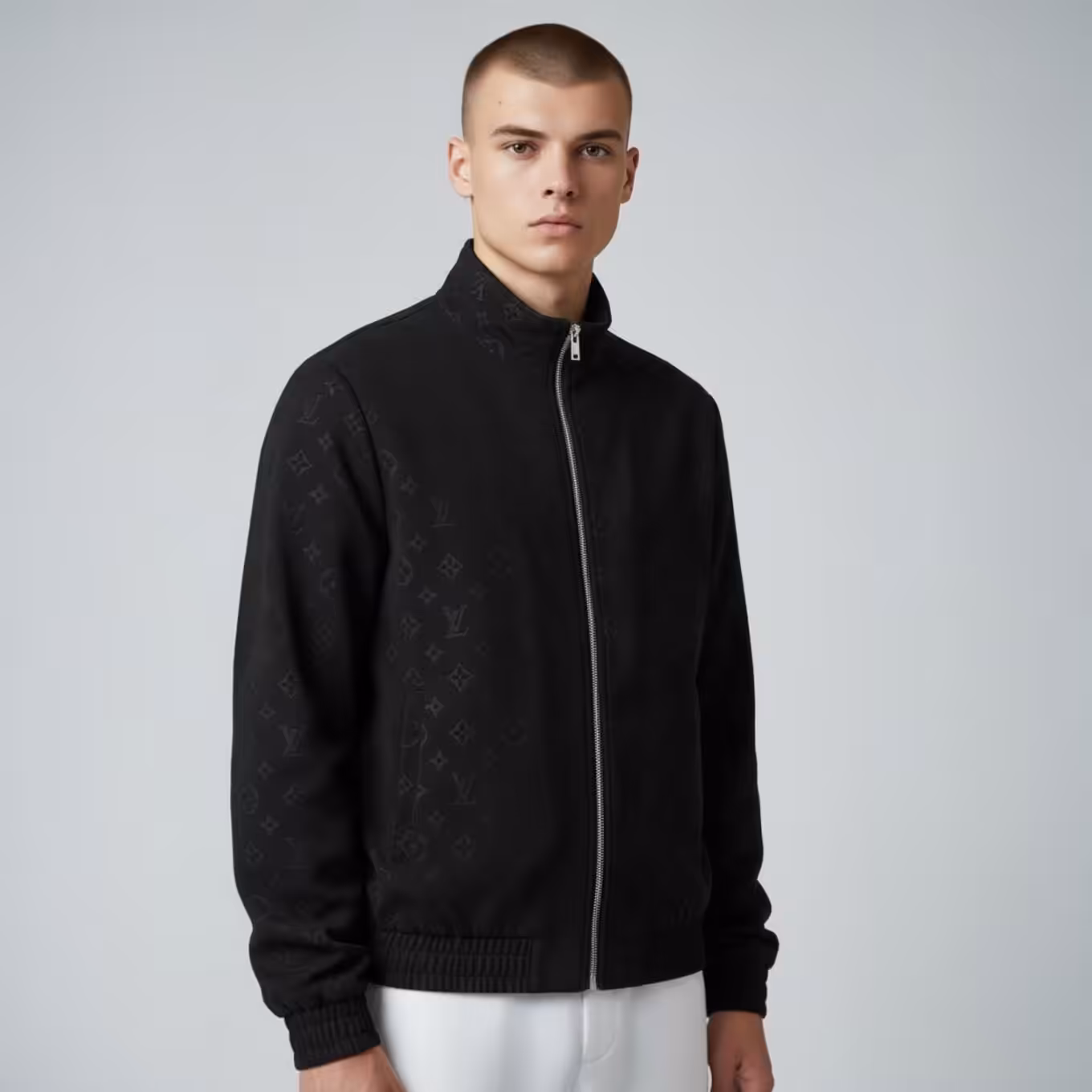 Louis Vuitton Embossed Black Wind Cheater Jacket